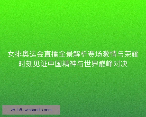 女排奥运会直播全景解析赛场激情与荣耀时刻见证中国精神与世界巅峰对决